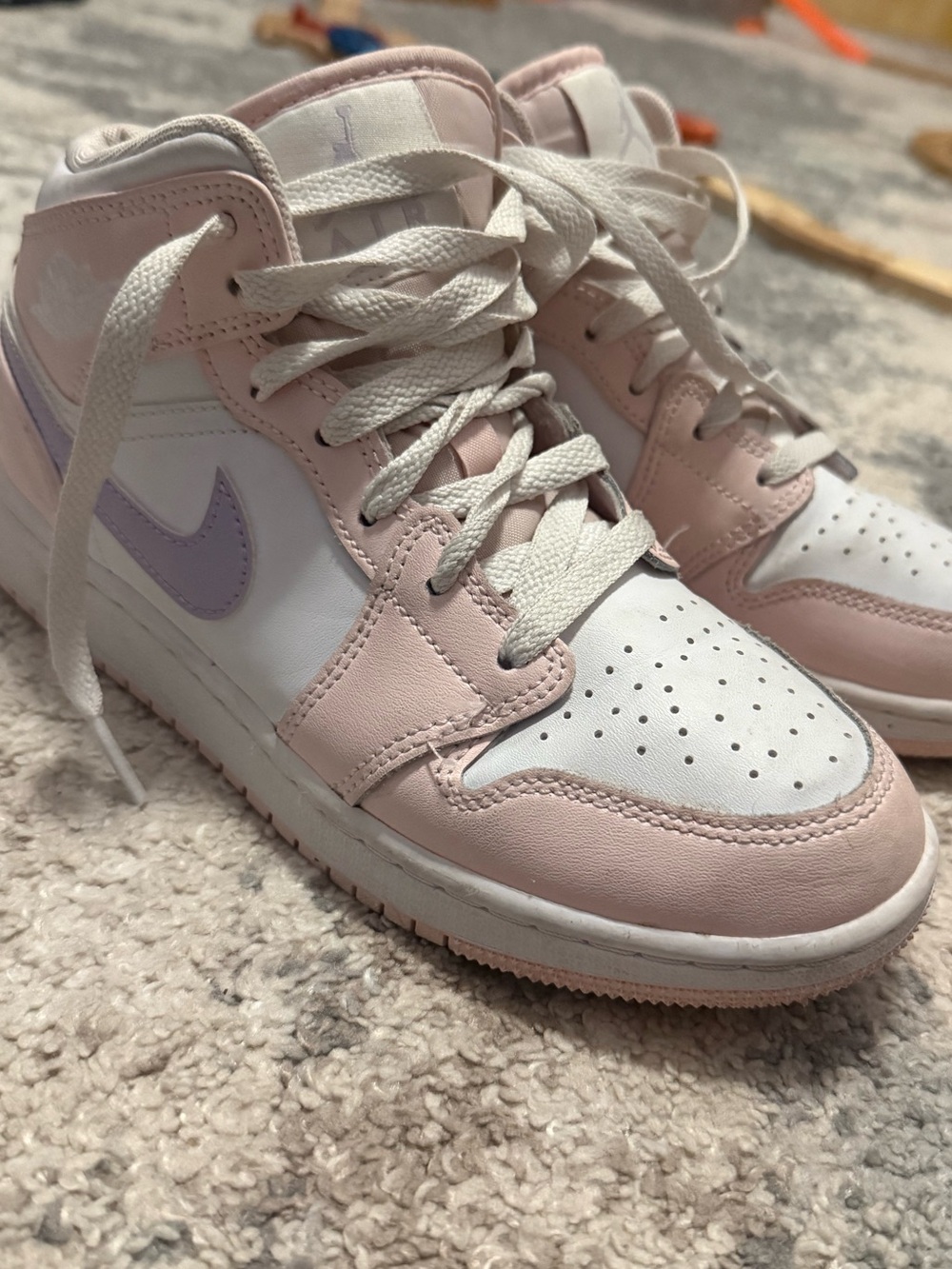 Nike girls Pink, White & Lavender Mid-Top Sneakers